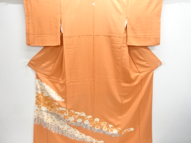 JAPANESE KIMONO / IRO TOMESODE / SILK / EMBROIDERY / KIKU & SAKURA